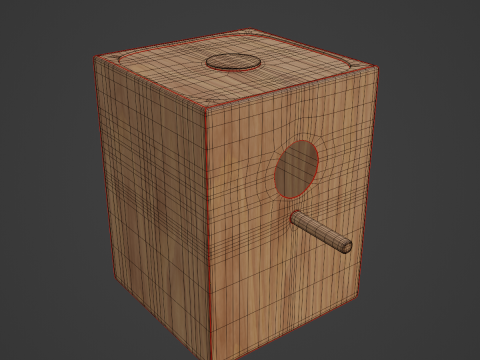 Wooden Birdhouse B 01 3D Model