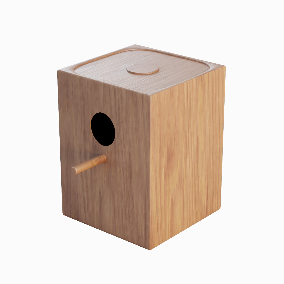 Wooden Birdhouse B 02 3D Model .c4d .max .obj .3ds .fbx .stl .blend 