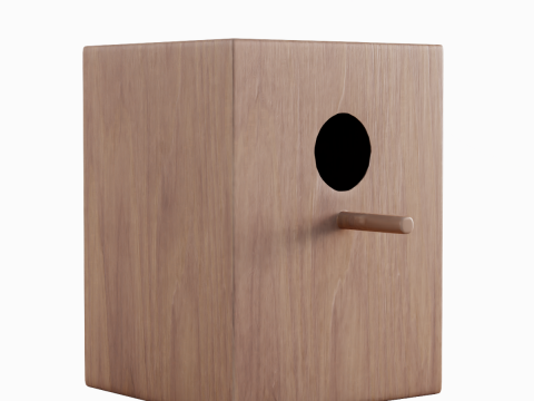 Wooden Birdhouse B 02 3D Model
