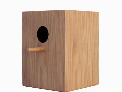 Wooden Birdhouse B 02 3D Model