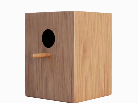 Wooden Birdhouse B 02 3D Model