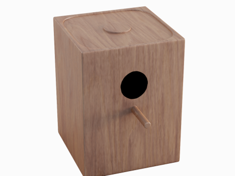 Wooden Birdhouse B 02 3D Model