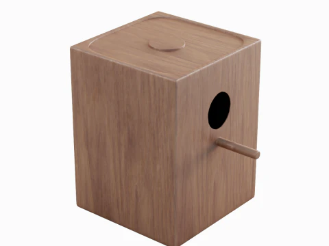 Wooden Birdhouse B 02 3D Model