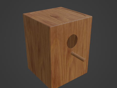 Wooden Birdhouse B 02 3D Model