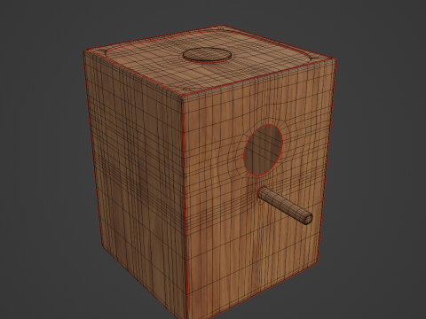 Wooden Birdhouse B 02 3D Model