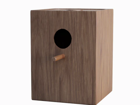 Wooden Birdhouse B 03 3D Model