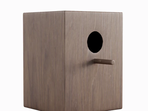 Wooden Birdhouse B 03 3D Model