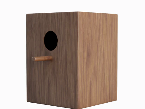 Wooden Birdhouse B 03 3D Model