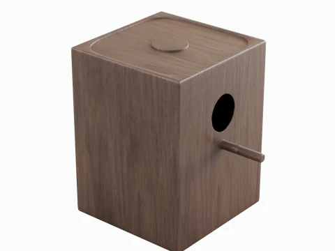 Wooden Birdhouse B 03 3D Model