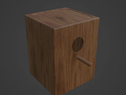 Wooden Birdhouse B 03 3D Model