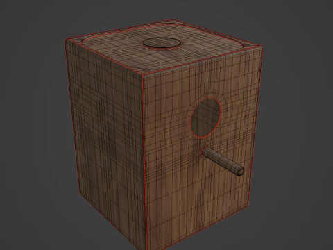 Wooden Birdhouse B 03 3D Model