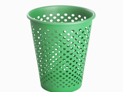 Plastic Trash Bin 02 3D Model