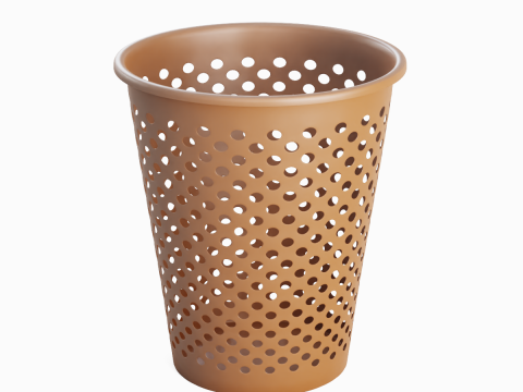 Plastic Trash Bin 04 3D Model