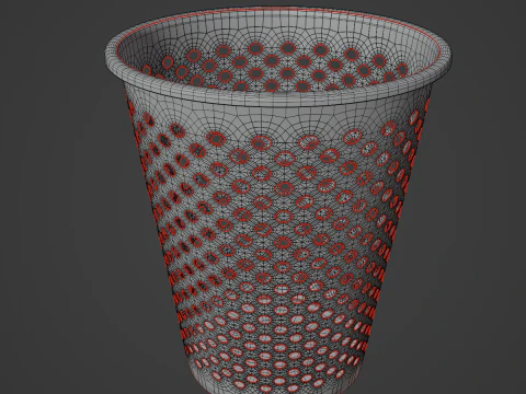 Plastic Trash Bin 04 3D Model