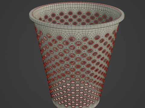 Plastic Trash Bin 06 3D Model