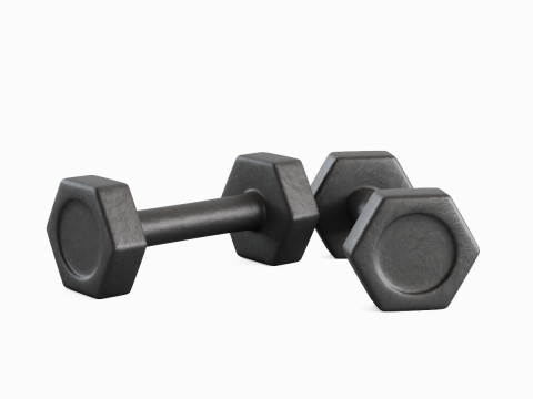 Small Rubber Dumbell 01 3D Model