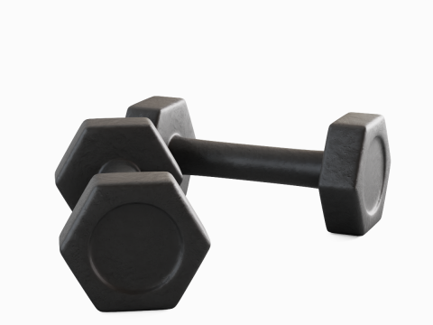 Small Rubber Dumbell 01 3D Model