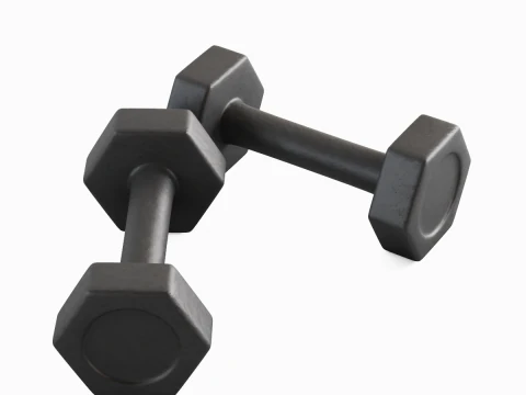 Small Rubber Dumbell 01 3D Model