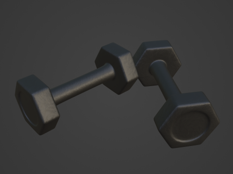 Small Rubber Dumbell 01 3D Model