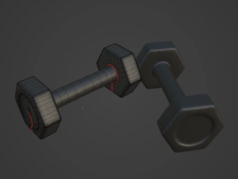 Small Rubber Dumbell 01 3D Model