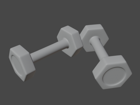 Small Rubber Dumbell 01 3D Model