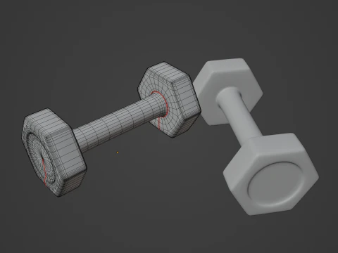 Small Rubber Dumbell 01 3D Model