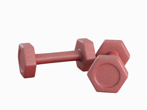 Small Rubber Dumbell 03 3D Model