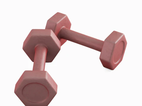 Small Rubber Dumbell 03 3D Model