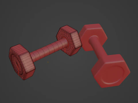 Small Rubber Dumbell 03 3D Model