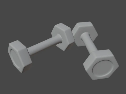 Small Rubber Dumbell 03 3D Model