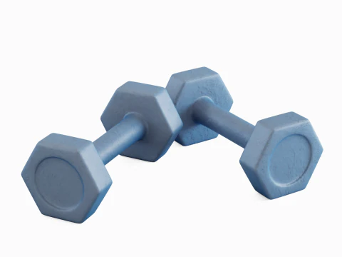 소형 고무 덤벨 04 3D 모델