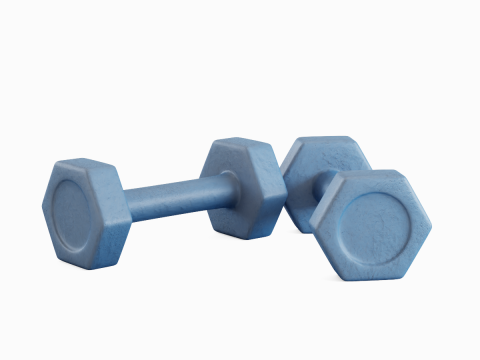 Small Rubber Dumbell 04 Modèle 3D