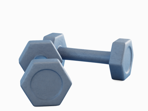 Small Rubber Dumbell 04 Modèle 3D