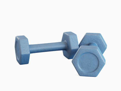 Small Rubber Dumbell 04 Modèle 3D