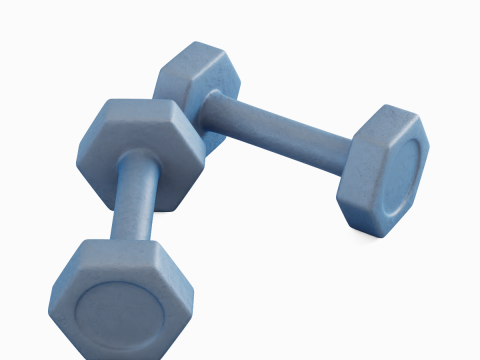 Small Rubber Dumbell 04 Modèle 3D