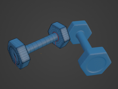 Small Rubber Dumbell 04 Modèle 3D