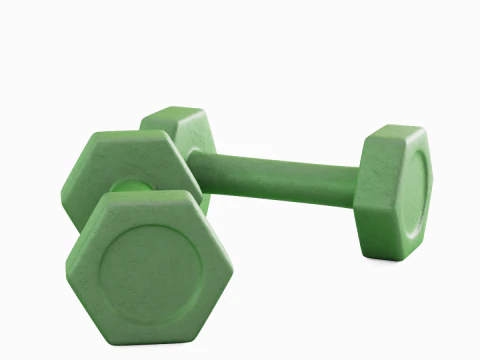 Small Rubber Dumbell 05 3D Model
