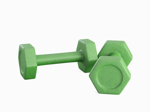 Small Rubber Dumbell 05 3D Model