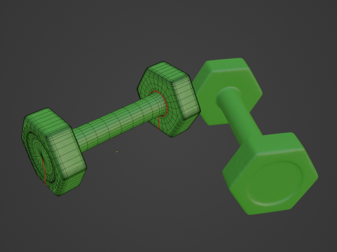 Small Rubber Dumbell 05 3Dモデル
