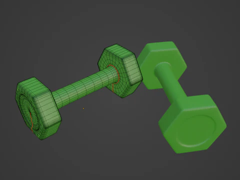Small Rubber Dumbell 05 3D Model