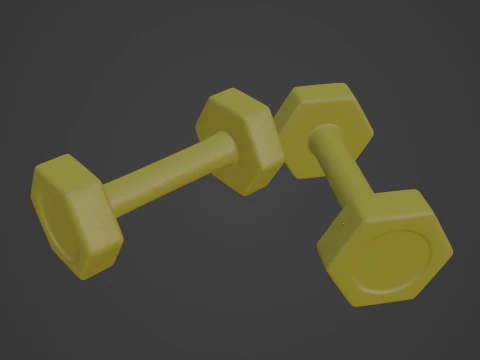 Small Rubber Dumbell 06 3D Model