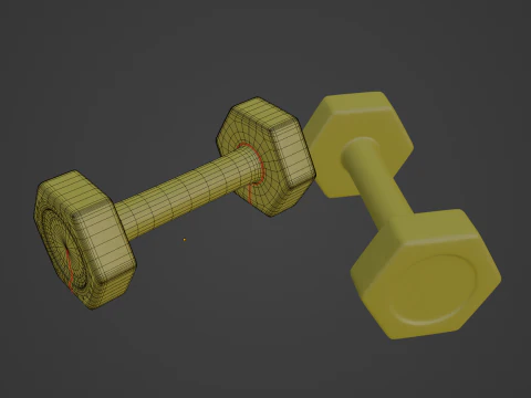 Small Rubber Dumbell 06 3D Model