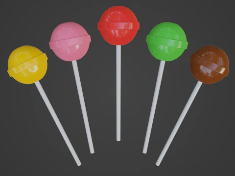 Simple Lolipops 3D Model