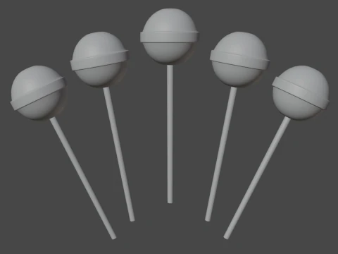 Simple Lolipops 3D Model