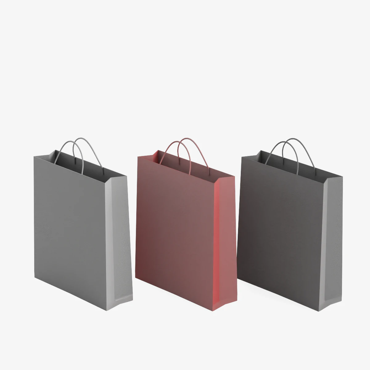 Shopping Bags 3D Model .c4d .max .obj .3ds .fbx .stl .blend