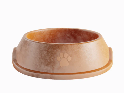 Used Metal Dog Bowl 01 3D Model