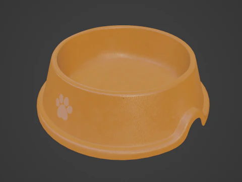 Used Metal Dog Bowl 01 3D Model