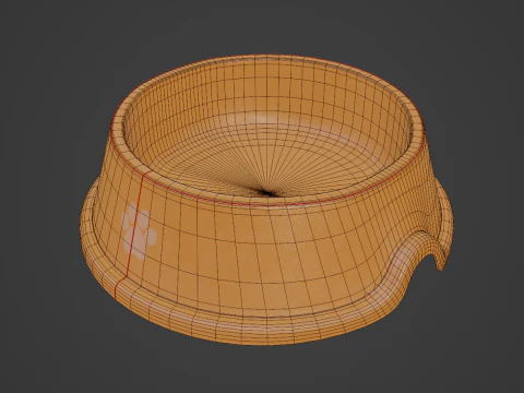 Used Metal Dog Bowl 01 3D Model
