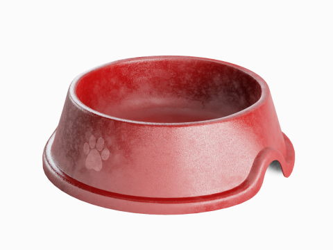 Used Metal Dog Bowl 02 3Dモデル
