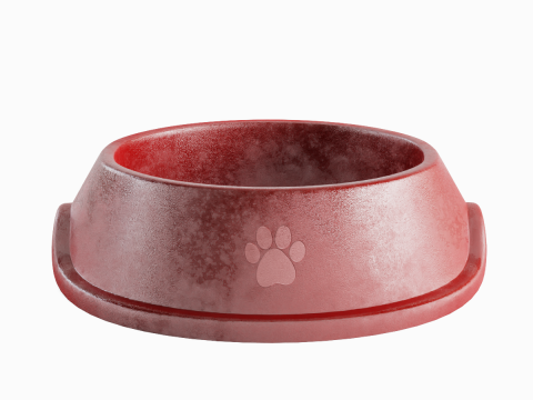 Used Metal Dog Bowl 02 3D Модель